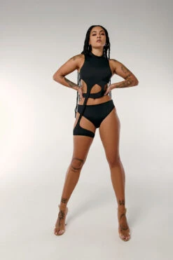 CXIX Dopamine High Waisted Bottoms - Black -Clothing Store black dopamine high waist bototms solo garter top cxix