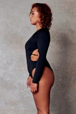 CXIX 119 Plunge Bodysuit - Black -Clothing Store black bodysuit CXIX fashion streetwear poledance