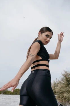 Paradise Chick Frankie Wrap Top - Black -Clothing Store blackbiker9