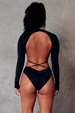 CXIX 119 Plunge Bodysuit - Black -Clothing Store bodysuit CXIX 119 fashion black streetwear