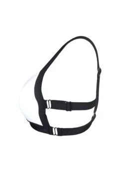 Hamade Activewear Hollow Back Top - White/Black -Clothing Store c