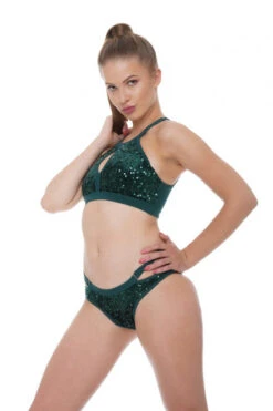 Bandurska Eclipse Top - Green Sequin -Clothing Store eclipse set1