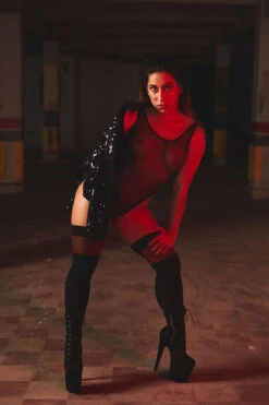 Rolling Fierce Bodysuit - Black Mesh -Clothing Store fierceblack3