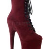 Pleaser USA Flamingo-1020FS Faux Suede 8inch Pleaser Boots - Burgundy -Clothing Store flamingo 1020fs byfs