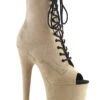Pleaser USA Flamingo-1021FS Faux Suede 8inch Peep Toe Pleaser Boots - Beige 1 Pleaser USA Flamingo-1021FS Faux Suede 8inch Peep Toe Pleaser Boots - Beige -Clothing Store flamingo 1021fs befs 1