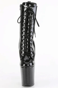 Pleaser USA Flamingo-1040GP 8inch Pleaser Boots - Black Glitter -Clothing Store flamingo 1040gp bg m01