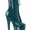 Pleaser USA Flamingo-1040GP 8inch Pleaser Boots - Teal Glitter -Clothing Store flamingo 1040gp tlg