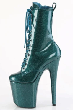 Pleaser USA Flamingo-1040GP 8inch Pleaser Boots - Teal Glitter -Clothing Store flamingo 1040gp tlg m05