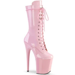 Pleaser USA Flamingo-1050 8inch Pleaser Boots - Patent Baby Pink -Clothing Store flamingo 1050 bp 1