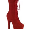 Pleaser USA Flamingo-1050FS Faux Suede 8inch Pleaser Boots - Red -Clothing Store flamingo 1050fs rfs