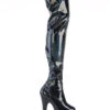 Pleaser USA Flamingo-3000 8inch Thigh High Pleaser Boots - Holographic Black -Clothing Store flamingo 3000hwr bhg m05