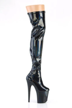 Pleaser USA Flamingo-3000 8inch Thigh High Pleaser Boots - Holographic Black
