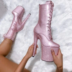 Hella Heels The Glitterati 8inch Boots - Sugarbaby -Clothing Store glitter 26
