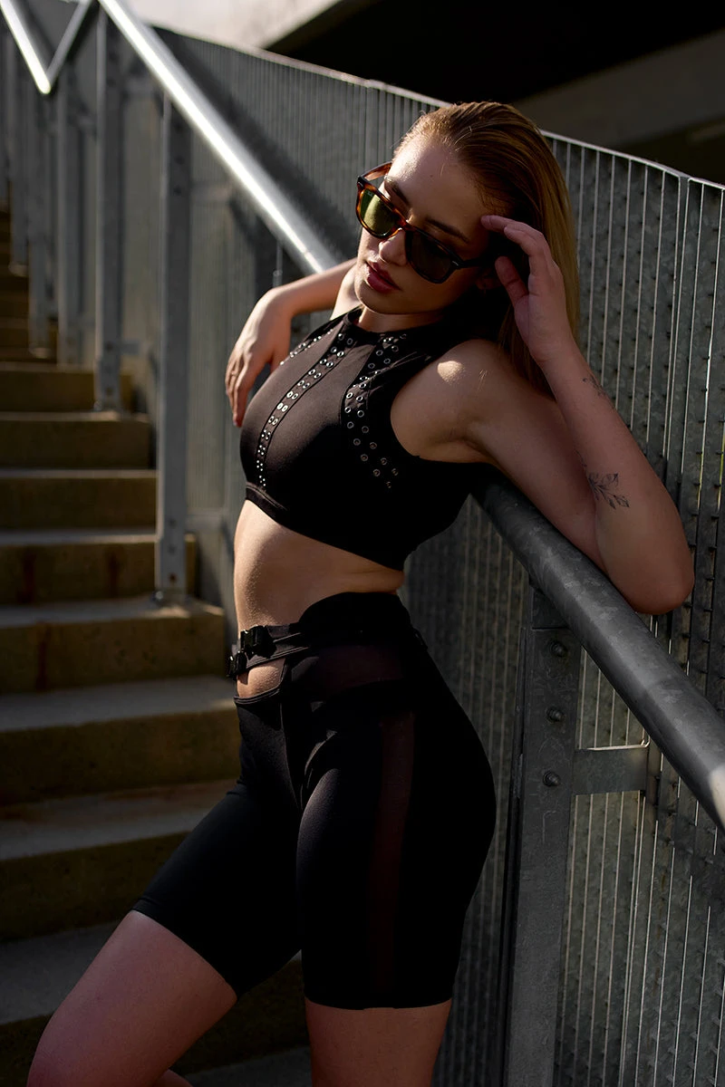 Hamade Activewear Buckle Cycling Shorts - Black 4 Hamade Activewear Buckle Cycling Shorts - Black - Image 2