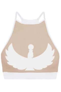 CXIX I S I S Halter Top - White With Sand Mesh -Clothing Store isis wnt3