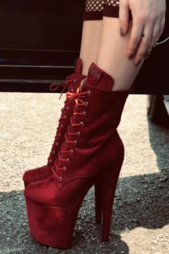 Hella Heels BabyDoll 8inch Boots - Dark Red -Clothing Store red2 c226cb0b ac5d 4dce a8d1 5b9b1e24f9a5