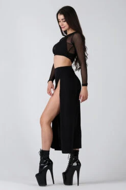 REV ACTIV Sensual Flow Pants (with Leg Slit) - Black 12 REV ACTIV Sensual Flow Pants (with Leg Slit) - Black -Clothing Store sensual black pants with slit 3 1