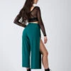 REV ACTIV Sensual Flow Pants (with Leg Slit) - Malachite -Clothing Store sensual malachite pants with slits 1