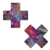 Pastease Cross Nipple Pasties - Neon Rainbow Snake Print -Clothing Store slice3.2