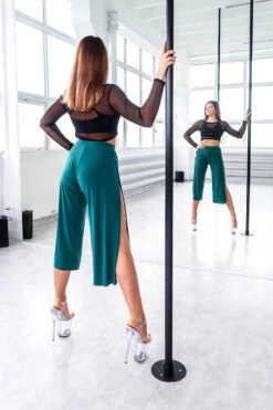 REV ACTIV Sensual Flow Pants (with Leg Slit) - Malachite -Clothing Store spodniesensualmalachiteback