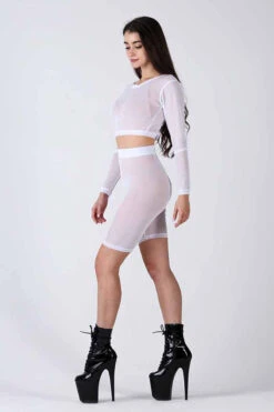 REV ACTIV Mesh Cycling Shorts - White -Clothing Store white mesh cycling shorts 3